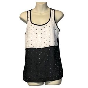 Express Polka Dot Tank Top Sleeveless‎ Black White Casual S